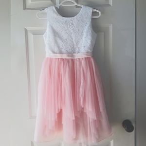 Pink and White Formal Dress for Girls
